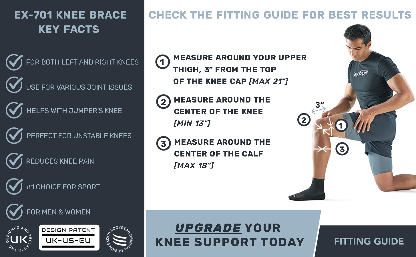 exous bodygear ex701 knee brace fitting guide 